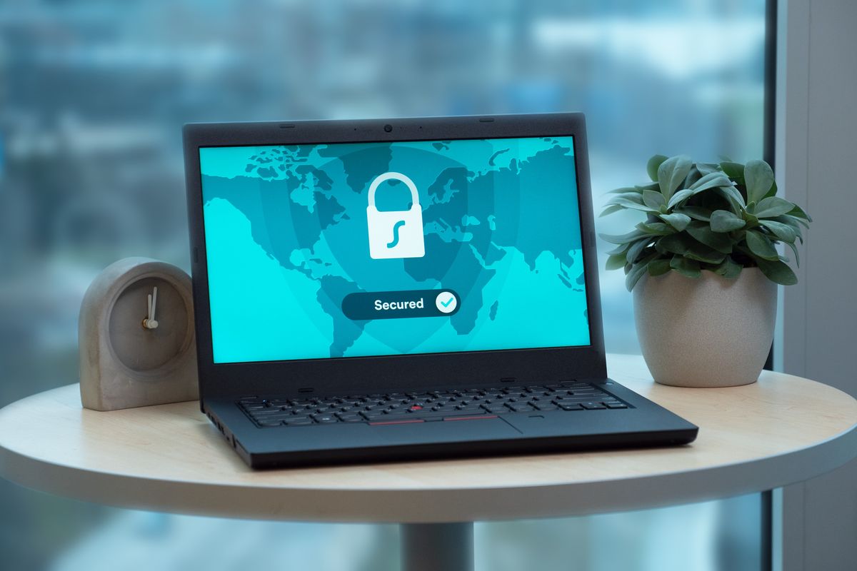 A creator reviewing content protection options on a laptop